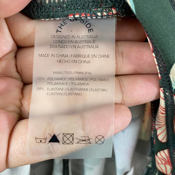 The Upside Leggings 4 Green Floral Poppy High Rise Drawstring Stretch - Picture 11 of 12